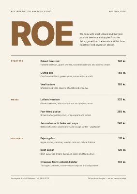 Gourmet menu — fjord restaurant