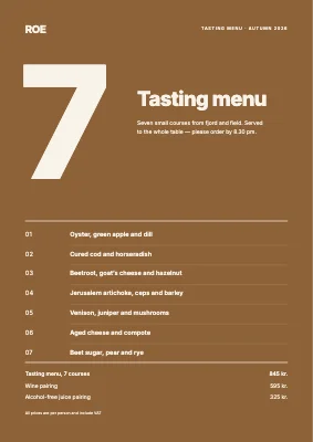 Page 2 of Gourmet menu — fjord restaurant