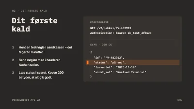 Side 4 af API-introduktion — udviklermøde