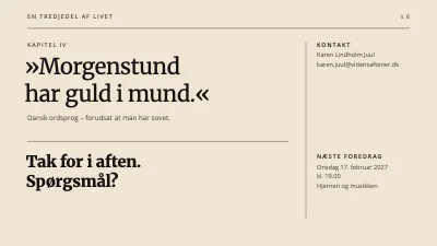 Side 6 af Foredrag om søvn — en tredjedel af livet