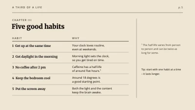 Page 5 of Talk on sleep — a third of a life
