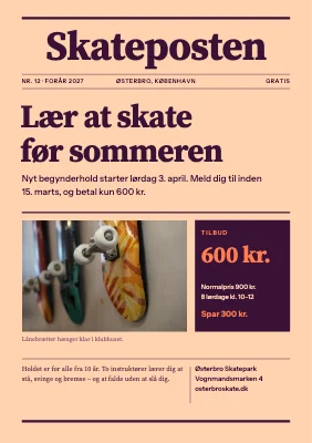 Skatepark — begynderhold til nedsat pris
