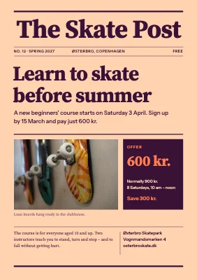 Skatepark — beginner course at a reduced price