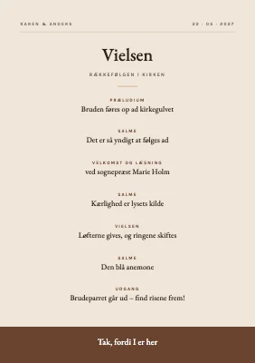 Side 2 af Sanghæfte til bryllup — klassisk med hvid rose
