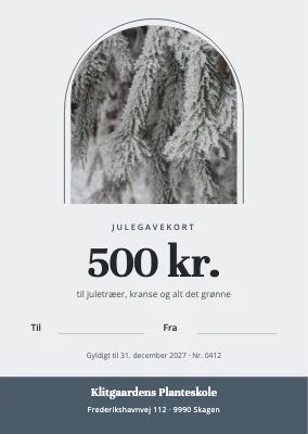 Julegavekort — planteskole