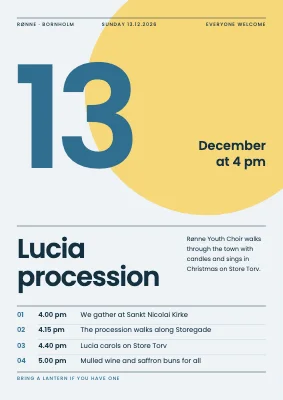 Lucia procession — Swiss grid