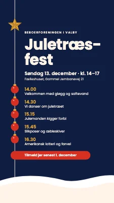Juletræsfest — program på en snor