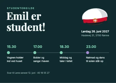 Studentergilde — tidslinje fra vogn til dans