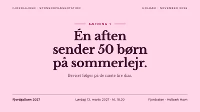 Velgørenhedsgalla — sponsorpræsentation