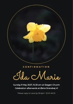 Confirmation — daffodil in black and gold