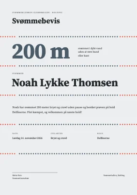 Svømmebevis — 200 meter