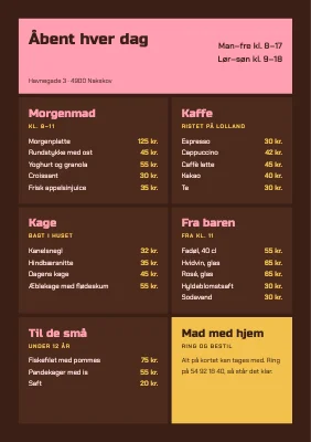 Side 2 af Havnecafé — menukort med fotogitter