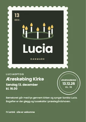 Luciafest — frimærke med lyskrone