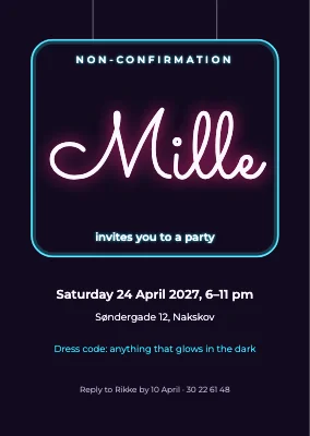 Non-confirmation — neon sign in the dark