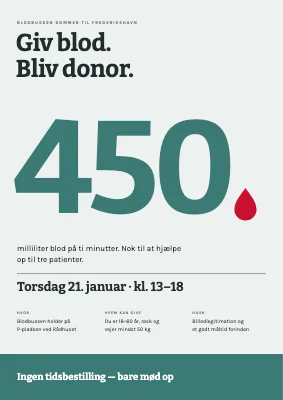 Bloddonation — 450 ml med bloddråbe