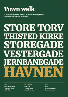 Town walk — street names in wood type