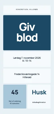 Bloddonation — Donorstuen Hillerød
