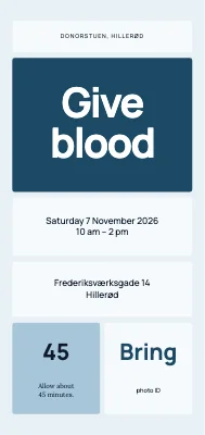 Blood donation — Donorstuen Hillerød