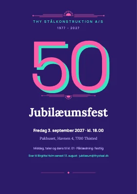 Firmajubilæum 50 år — galla i violet