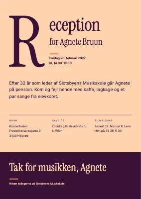 Reception — stort forbogstav