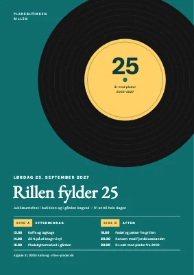 Jubilæumsfest — pladebutik fylder 25