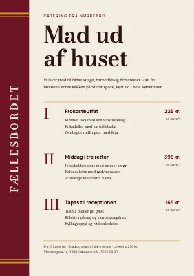 Catering — menuer ud af huset