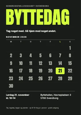 Byttedag — kalenderflyer