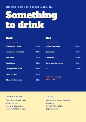 Page 2 of Wadden Sea beach café — menu