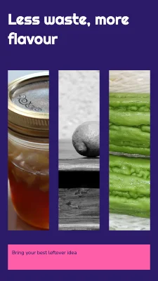 Less waste, more flavour · colour block triptych