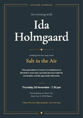 Author evening — a novel and a conversation