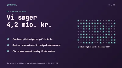 Side 6 af Go-to-market-plan — mørk tech-præsentation