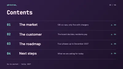 Page 2 of Go-to-market plan — dark tech deck