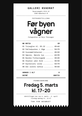 Fotoudstilling — plakat som kvittering