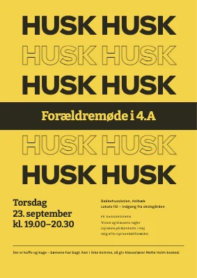 Forældremøde — husk datoen