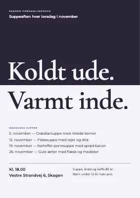 Suppeaften — koldt ude, varmt inde