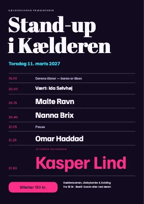 Stand-up-aften — aftenens program