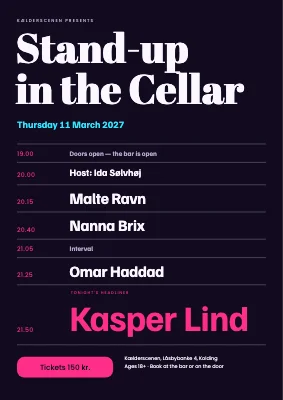 Stand-up night — the running order
