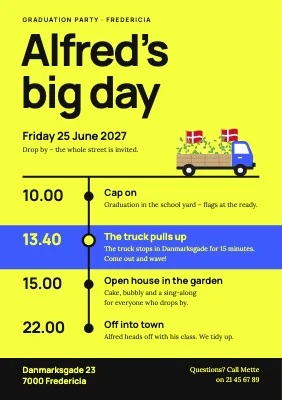 Graduation party — the day’s timeline
