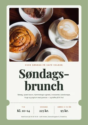 Søndagsbrunch — billet til bordet