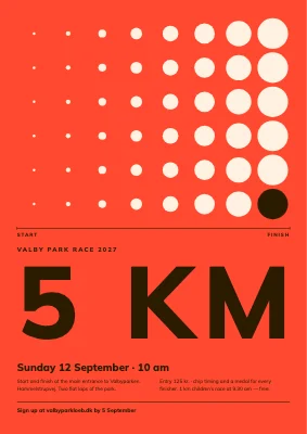 5k run in Valby — halftone distance scale