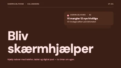 Frivilligrekruttering — skærmhjælpere