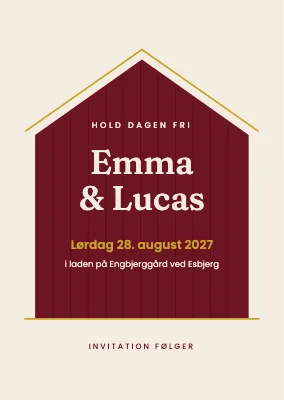 Save the date — bryllup i den røde lade