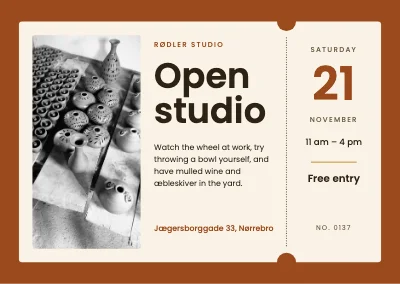 Open studio — ceramics workshop ticket