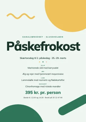 Påskefrokost på restaurant — plakat