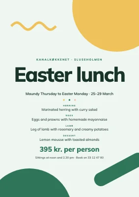 Restaurant Easter lunch — poster