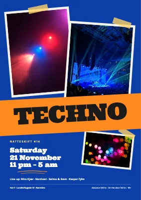 Techno night — club-light collage