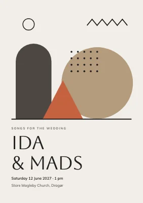 Wedding song booklet — geometric still life