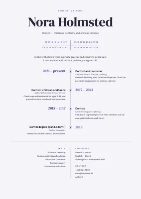 Dentist CV — tooth chart