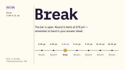 Page 5 of Pub quiz — Tuesday quiz night