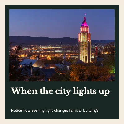 When the city lights up · Book jacket